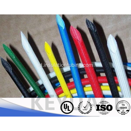 Fleksibel 4KV Silicone Rubber Braided Fiberglass Sleeving